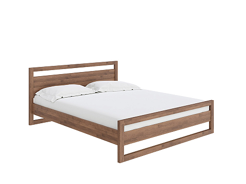 Большая двуспальная кровать Kvebek - Элегантная кровать из массива дерева с основанием
