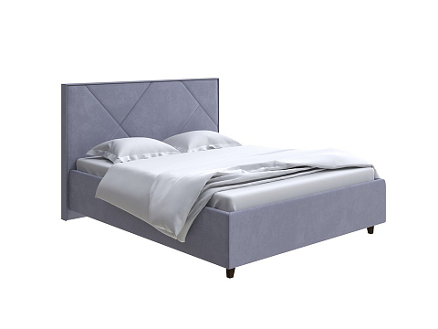 Большая двуспальная кровать Tessera Grand - Мягкая кровать с высоким изголовьем и стильными ножками из массива бука