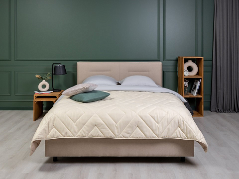 Деревянная кровать Nuvola-8 NEW - Кровать в лаконичном стиле с горизонтальной отстрочкой  в изголовье