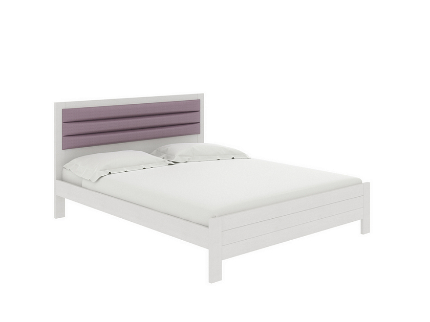 Кровать Prima 200x200 Ткань/Массив Лофти Слива/Белая эмаль (сосна) - Кровать в универсальном дизайне из массива сосны.