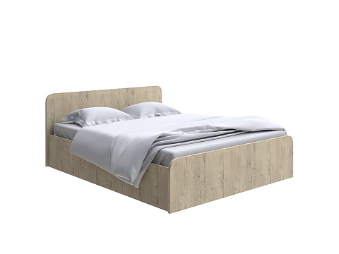 Коричневая кровать Way Plus с подъемным механизмом - Кровать в эко-стиле с глубоким бельевым ящиком