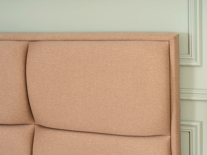 Кровать Malina 90x200 Ткань: Рогожка Тетра Графит - Изящная кровать без встроенного основания из массива сосны с мягкими элементами.