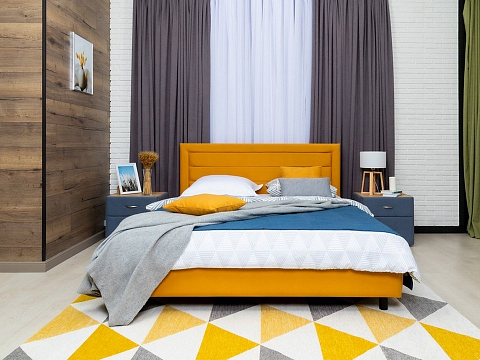 Кровать полуторная Next Life 2 - Cтильная модель в стиле минимализм с горизонтальными строчками