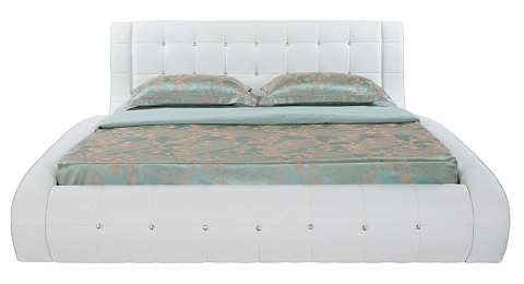 Большая двуспальная кровать Nuvola-1 - Кровать футуристичного дизайна из экокожи класса «Люкс».