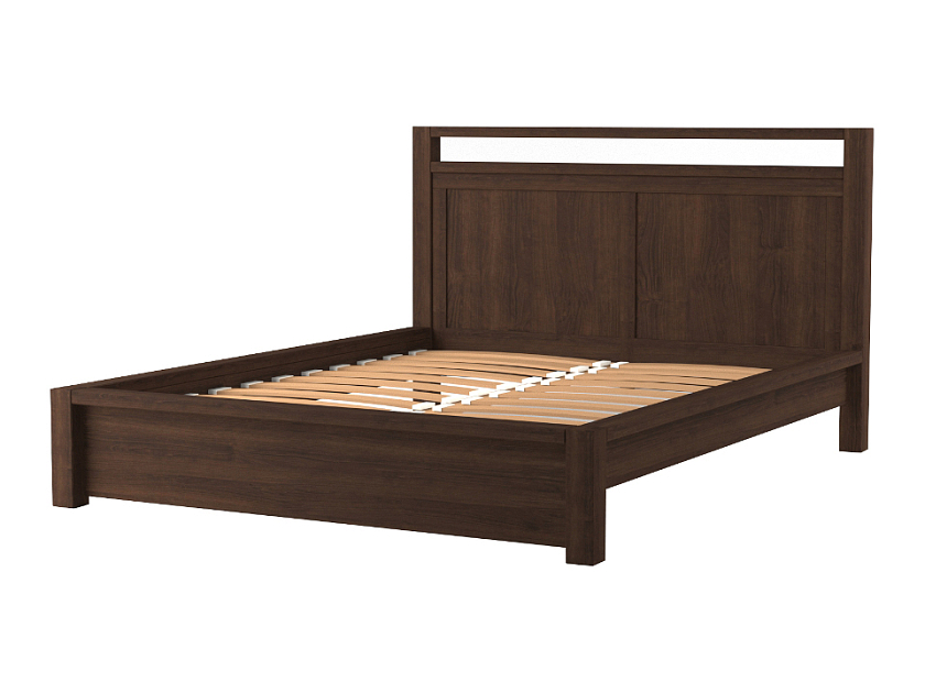 Кровать Fiord 200x220 Массив (сосна) Венге - Кровать из массива с декоративной резкой в изголовье.