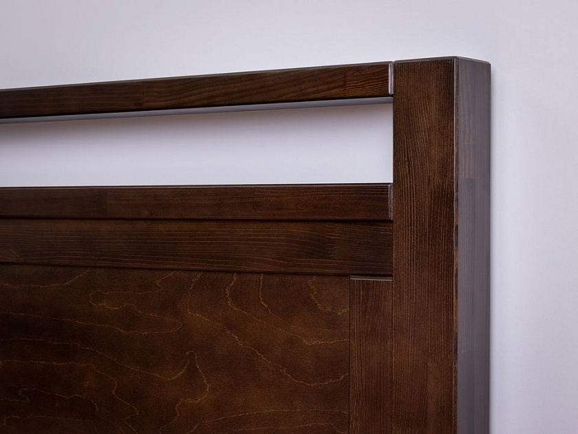 Кровать Fiord 90x190 Массив (бук) Орех - Кровать из массива с декоративной резкой в изголовье.