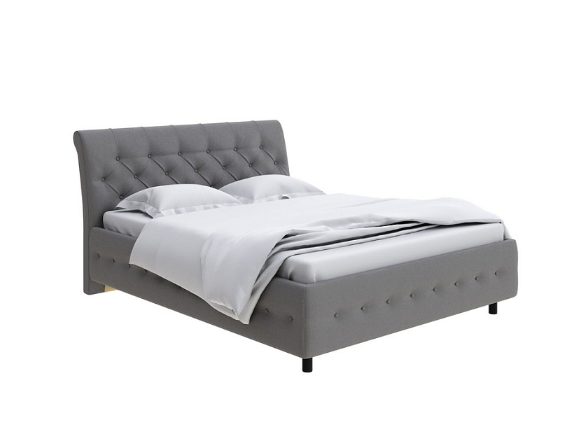 Кровать Next Life 4 140x200 Экокожа Серый - Классическая кровать с изогнутым изголовьем и глубокой пиковкой