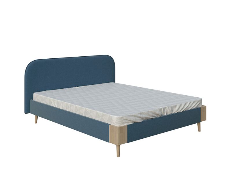 Кровать Lagom Plane Soft 80x190 Ткань/Массив (береза) Beatto Пастила/Масло-воск Natura - Оригинальная кровать в обивке из мебельной ткани.